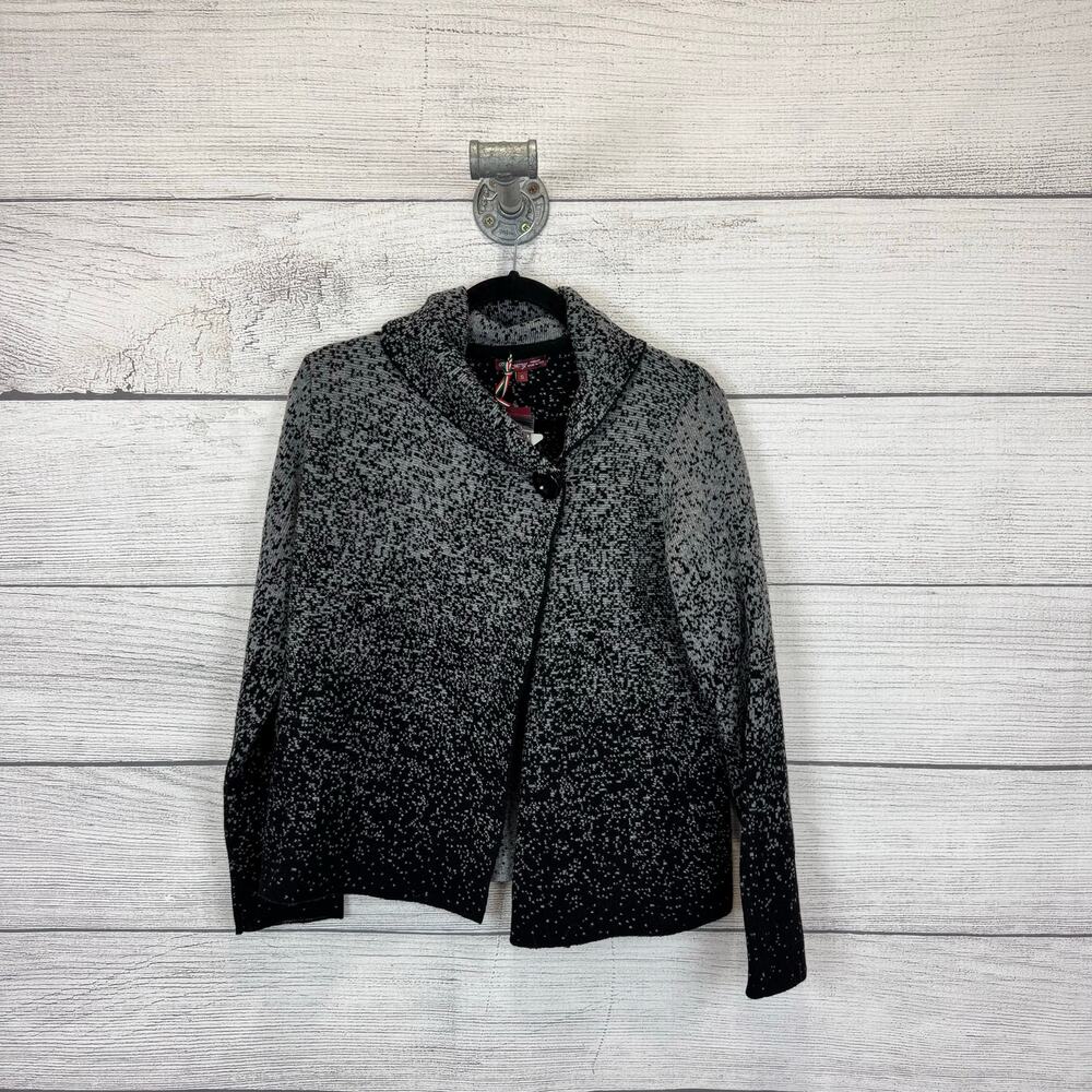 Betty Betty Women's Gray & Black Single Button Sweater Cardigan Size Small